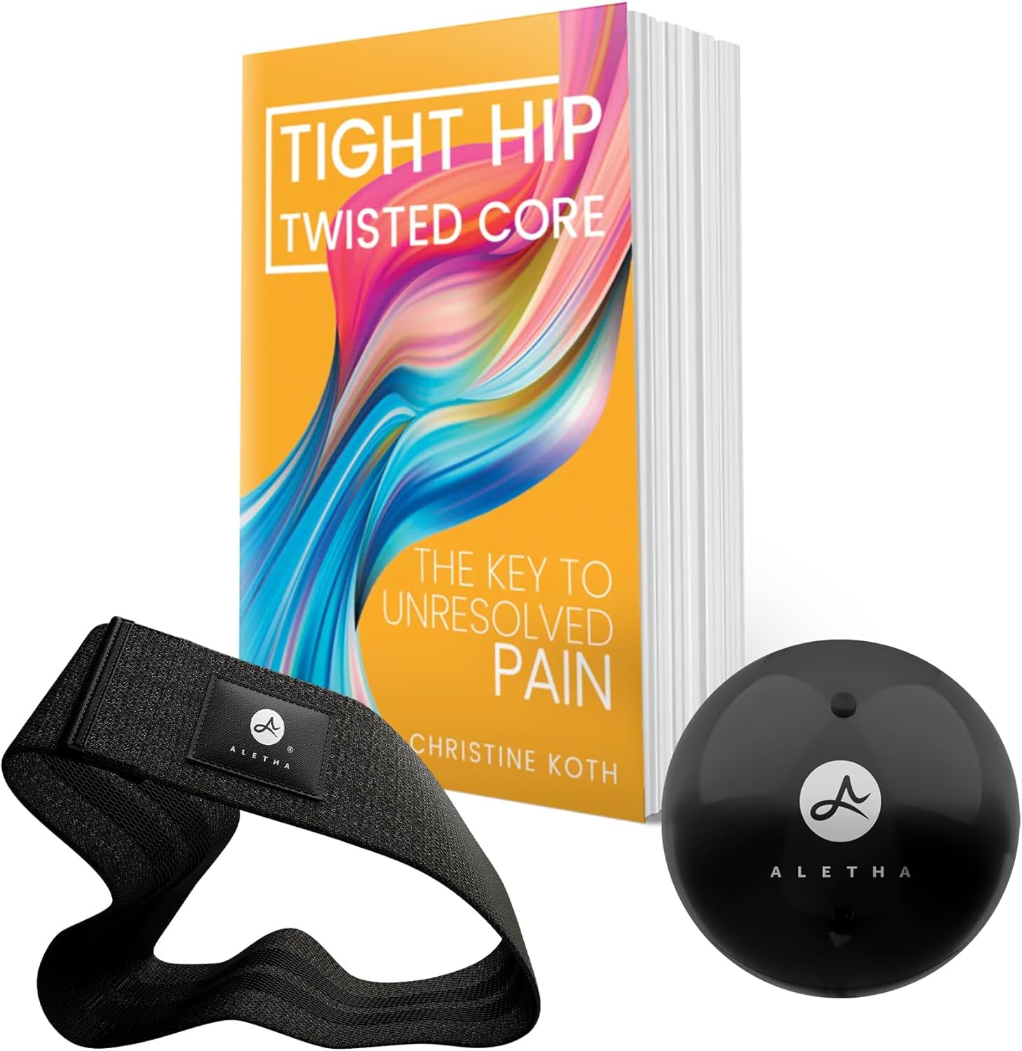 Aletha Hip Kit | Psoas Release Device | Hip Band | Tight Hip, Twisted Core: The Key to Unresolved Pain (Hard Copy) from The Creators of The Hip Hook