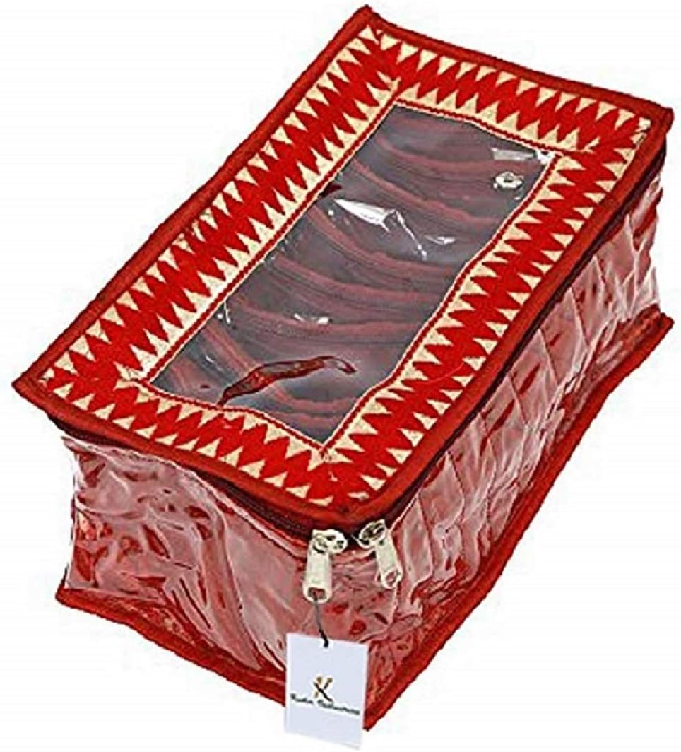 Kuber IndustriesJewellery Kit With 10 Transparent Pouches (Maroon), Standard (Jklp1_2)