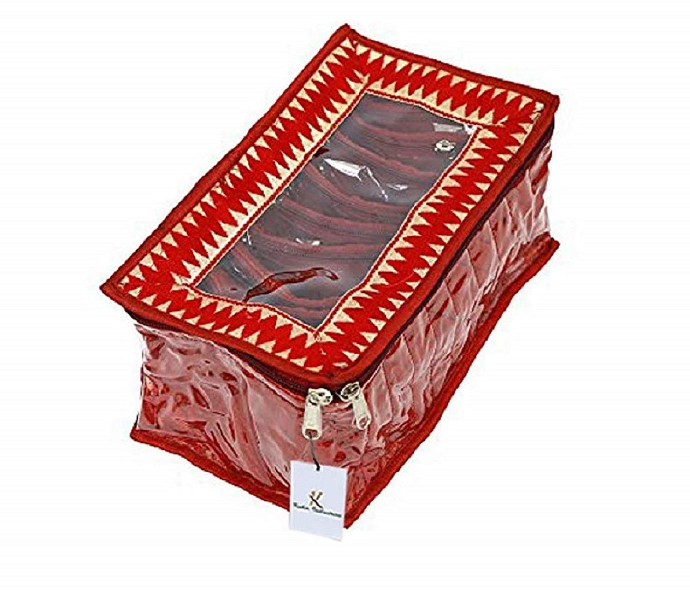 Kuber IndustriesJewellery Kit With 10 Transparent Pouches (Maroon), Standard (Jklp1_2)