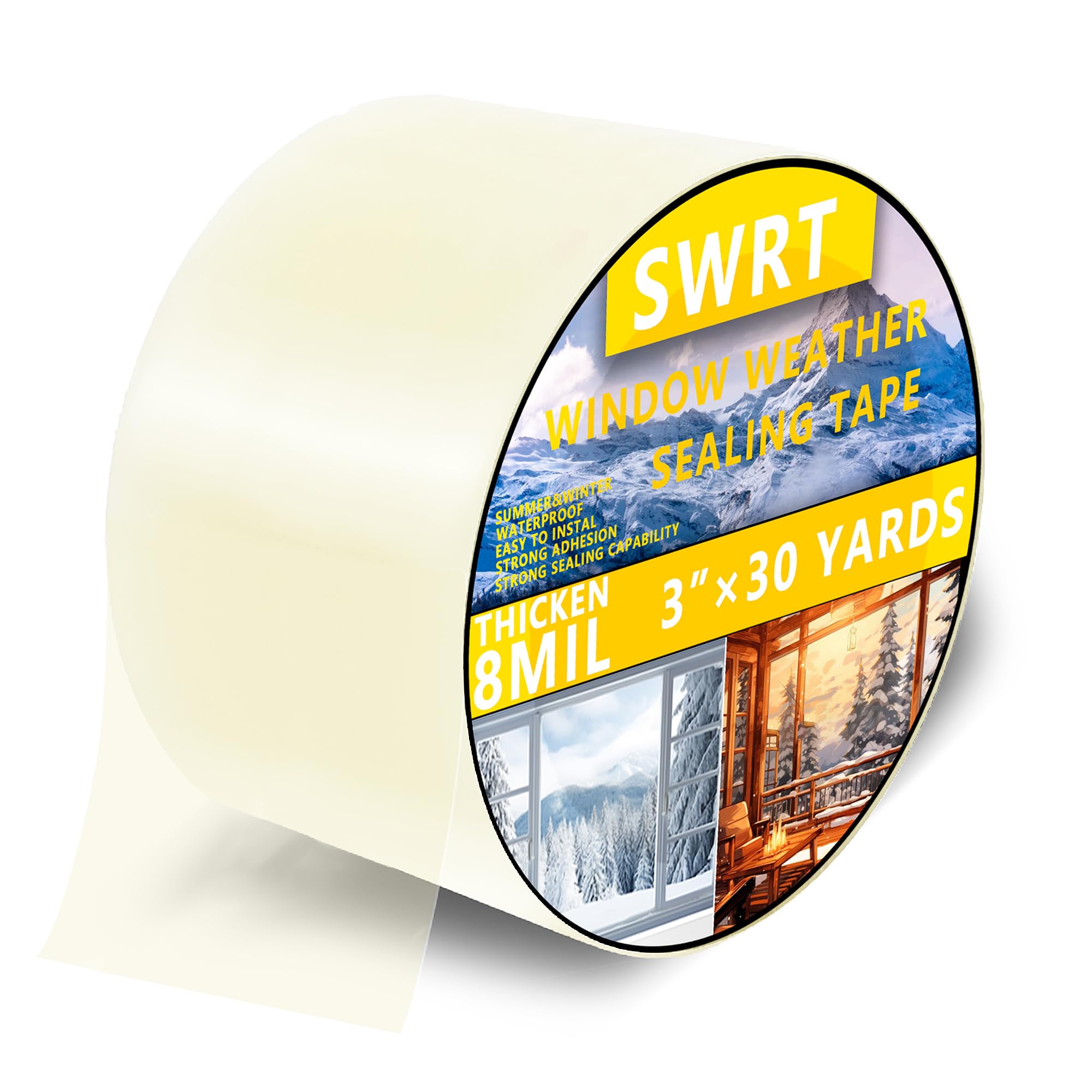 SWRT 3”x 30 YD Heavy Duty Transparent Window Weather Sealing Tape