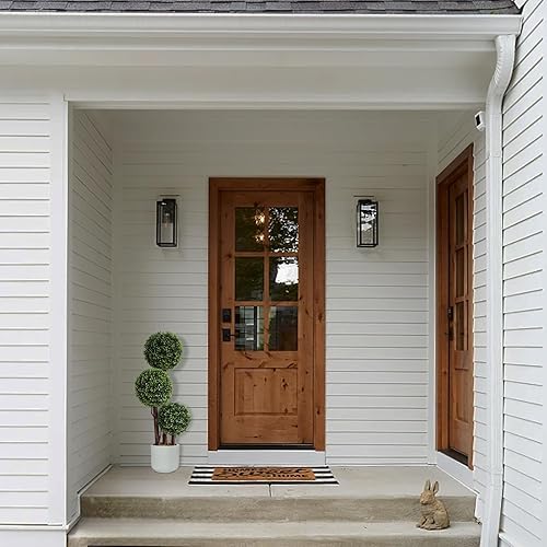 Miniatura 7 de Árbol de Topiarios Artificiales de Bolas para Exteriores, Árbol de Boj Falso de Triple Bola de 3 pies (2 Piezas), Plantas de Arbustos Artificiales