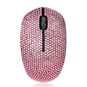 SA@ Luxury 2.4G Wireless Optical Mouse 6 Colors Crystal Bling Rhinestone Covered, USB Nano Receiver for Notebook, PC, Laptop, Computer, MacBook (Pink)