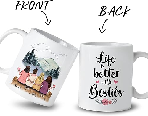 Miniatura 41 de Gossby Taza de café personalizada para mejor amiga, regalo personalizado para mejor amiga con diseño, nombre, Navidad, cumpleaños, regalo de amistad