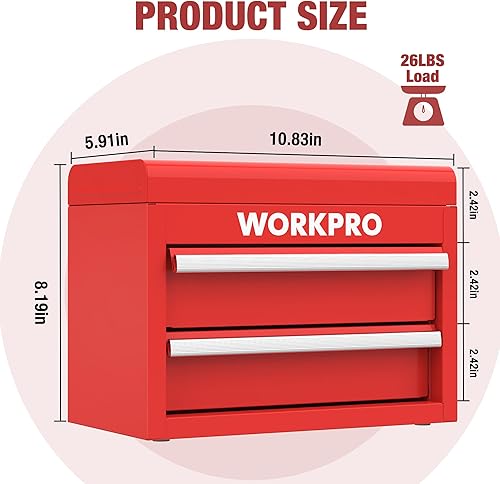Miniatura 7 de DuraTech - Caja de herramientas de metal de 15 pulgadas, regalos para papá y WORKPRO Mini caja de herramientas de metal