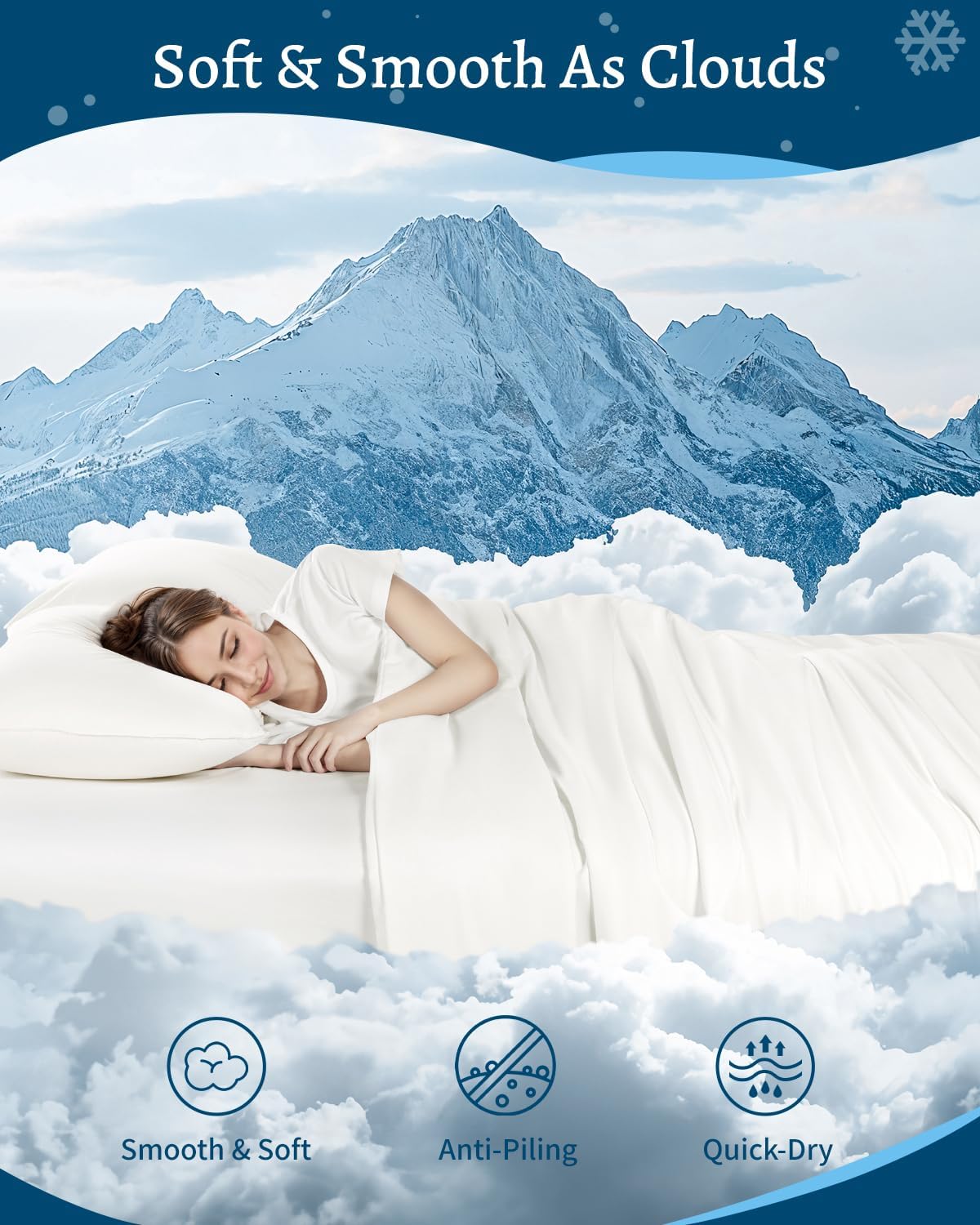 Cooling Comforter, 100% Viscose Derived from Bamboo_Shell, Ultra Soft Breathable Blanket for Hot Sleepers, Lightweight & Moisture-Wicking Duvet Insert (White,King)