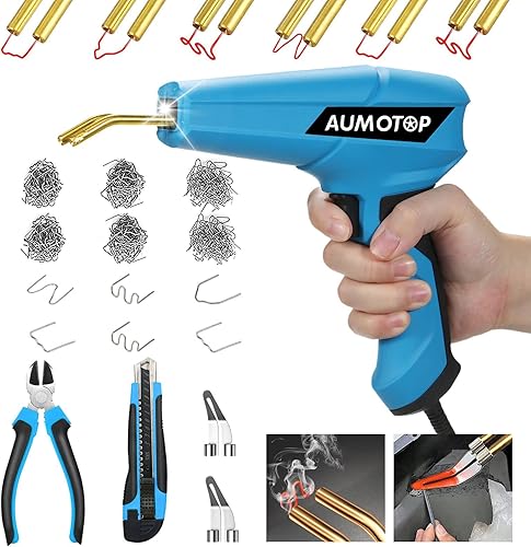 Soldador de plástico, máquina de grapadora en caliente, kit de reparación de parachoques de automóvil, 800 piezas planasexternasesquinas