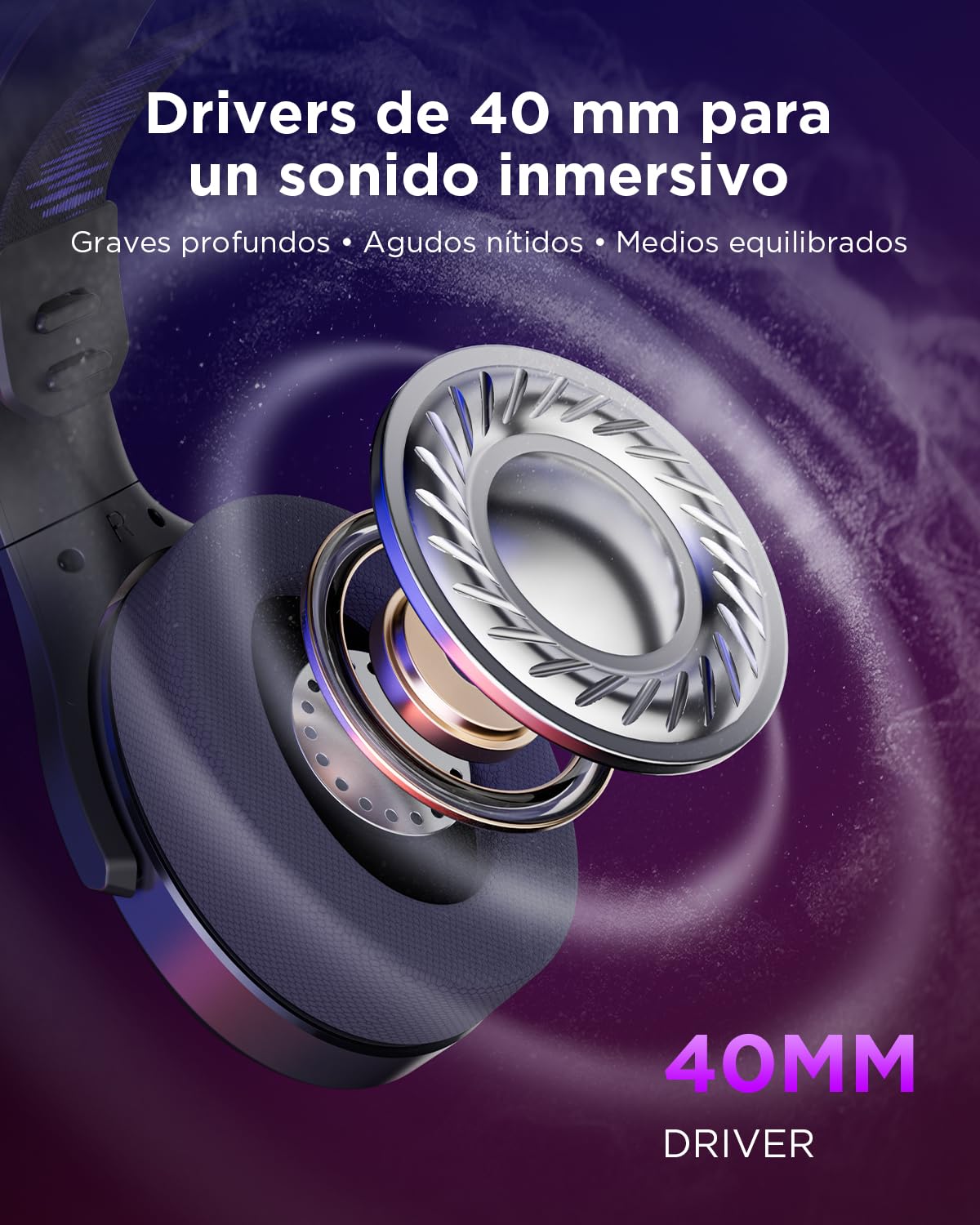 Lenovo Legion H410 - Auriculares Inalámbricos Gaming (Giratorios 90°, Ajustables, Receptor USB-A, BT 5.2, Compatible con PC, Legion Go Series, Otras Consolas) Negro