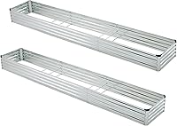 Vista 14 de 4x3x1 pies (Paquete de 2) Cama de Jardín Elevada Galvanizada, Juego de Caja de Maceta para Patio de Metal para Plantas, Cama de Siembra para Negro