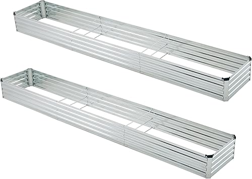 Miniatura 14 de 4x3x1 pies (Paquete de 2) Cama de Jardín Elevada Galvanizada, Juego de Caja de Maceta para Patio de Metal para Plantas, Cama de Siembra para Negro