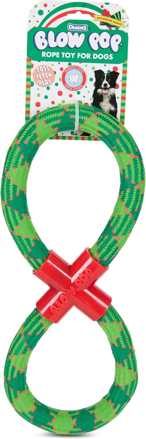 Tootsie Roll Tootsie Rope Toys for Dogs – Durable Rope Dog Toys for Aggressive Chewers – Figure 8 and XL Ring Shapes – Flossing Chew Toys for Large Dogs – Blow Pop, Dots, Razzles, Junior Mints