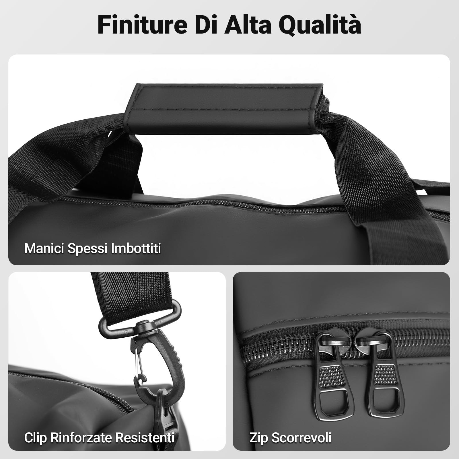 Borsa Palestra, 57L Capiente Gym Bag Uomo con Scomparto Scarpe Separato & Tasca Impermeabile