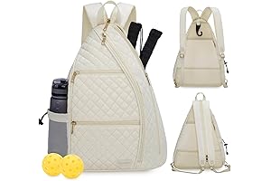 Pickleball Bags for Women with Hook:Pickleball Sling Backpack Bag for Paddle & Balls