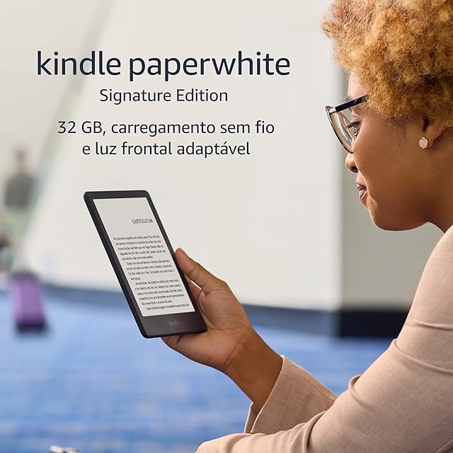 Kindle Paperwhite Signature Edition 32 GB: tela de 6,8", carregamento sem fio e luz frontal adaptável
