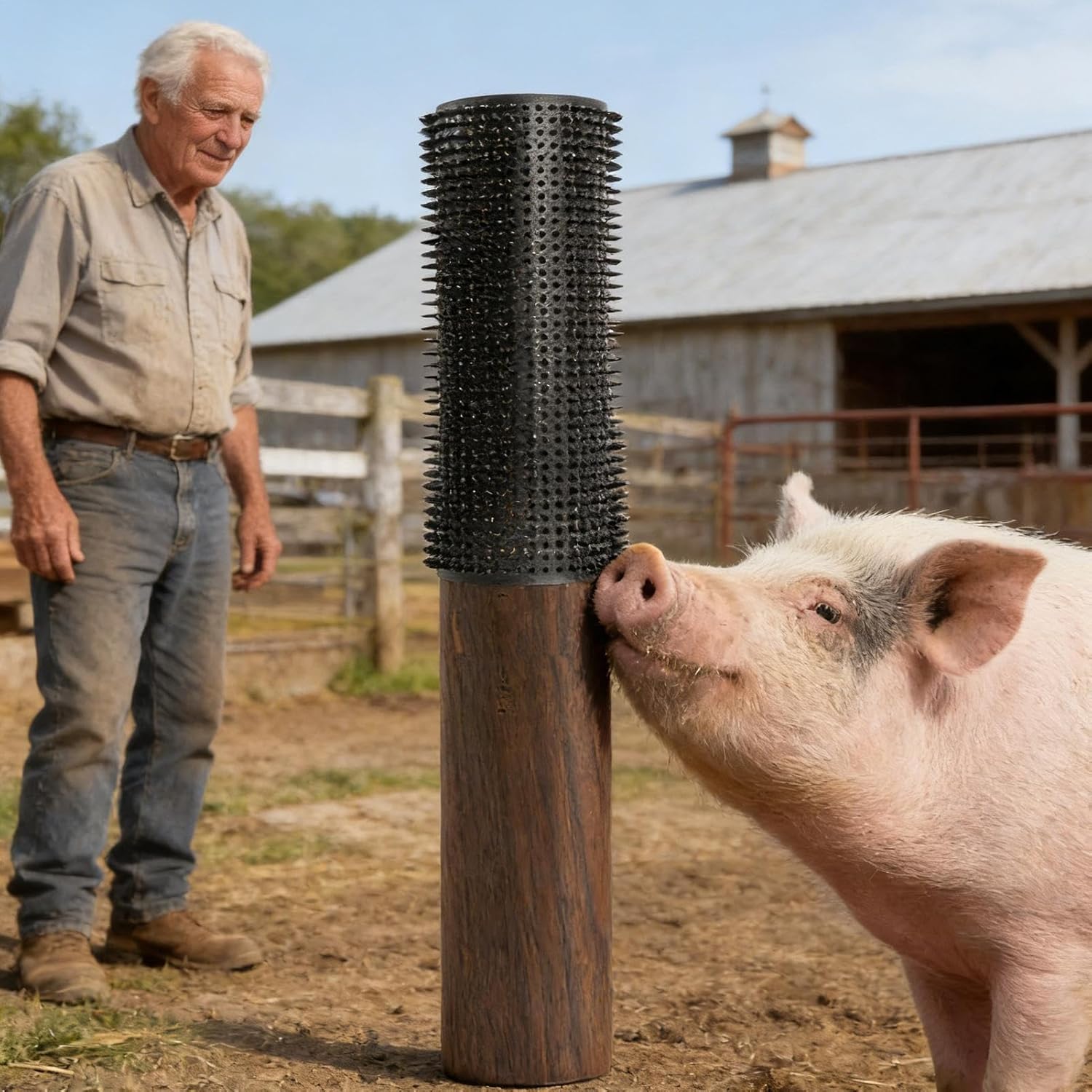 Goat Scratching Post - Soft Full Massage Grooming Shedding Brushes - Goats Livestock Scratching Comb | for Farm Animal Cows Dogs Cattle