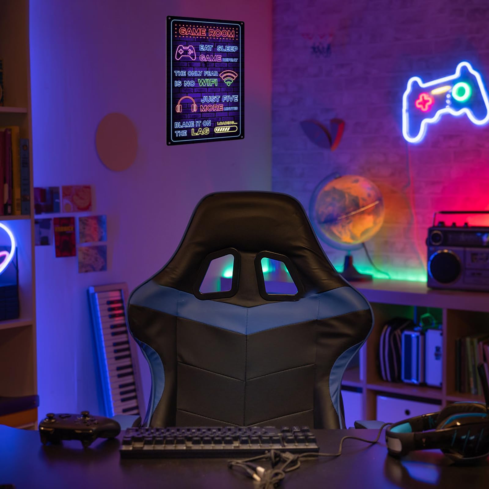 Anmahe Gaming Sign Boys Bedroom Decor,Gaming Wall Art Cool Teen Gifts,Unique Wall Art,Gaming Posters for Gamers,Gaming Bedroom Accessories Perfect for Gaming Rooms,Wall Door Decor - Image 3