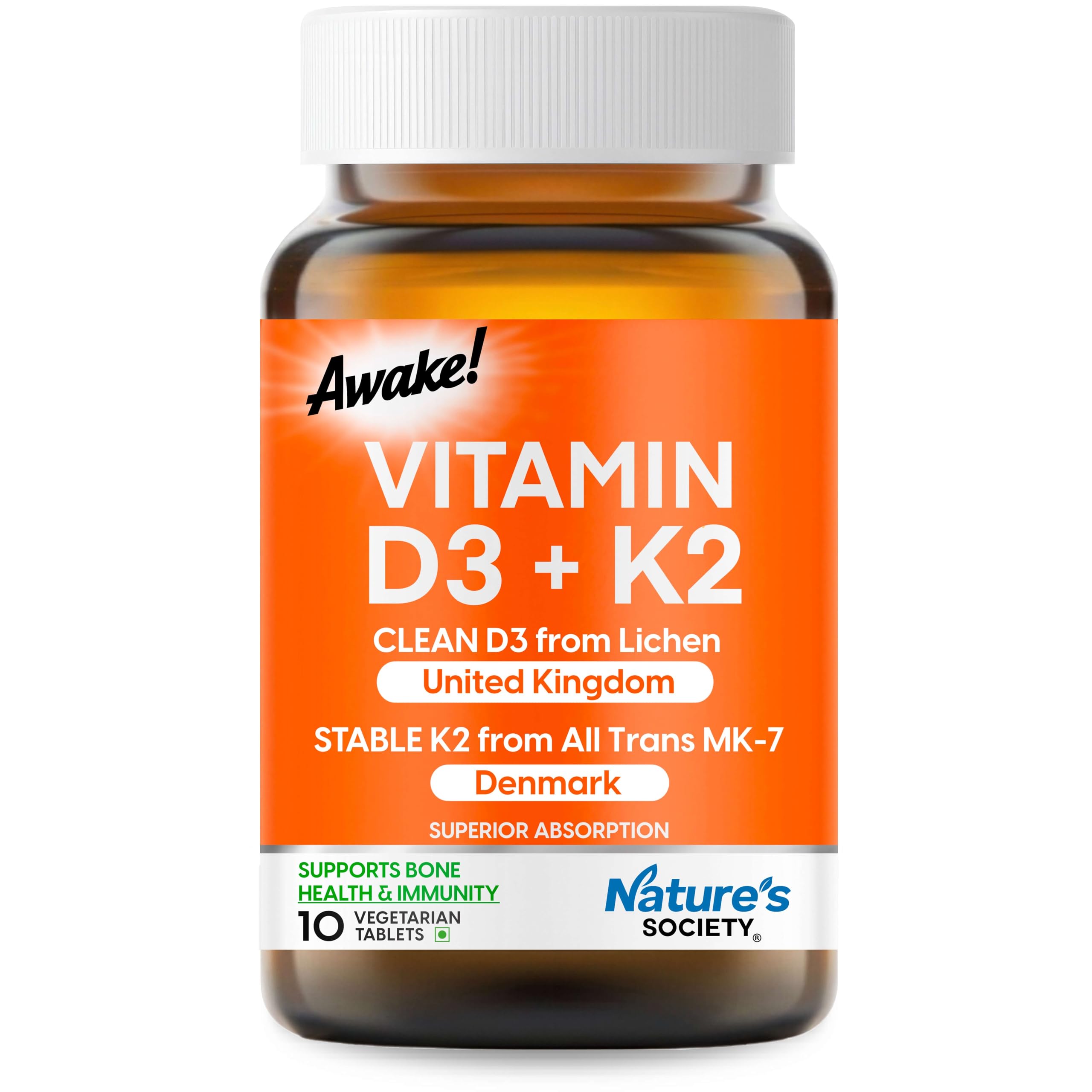 Vitamin D3 K2 Supplement | D3 from UK | K2 MK7 from Denmark | For Calcium Utilization, Bone Strength & Heart Health | D3 Supplement For Immunity | Vegan D3 - Lichen - 120 Veg Tablets (10 count)-picture-30
