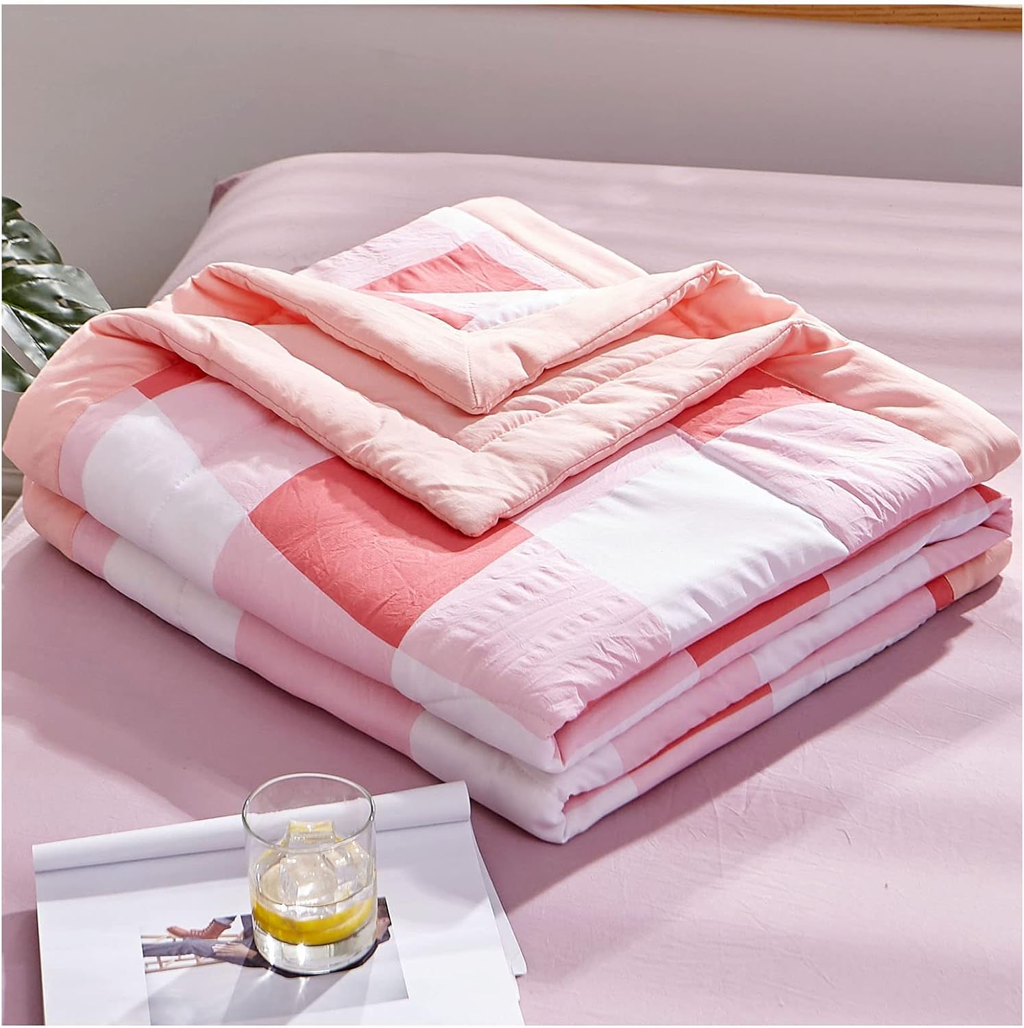 Comforter Twin Queen Size/King Size/Full Size Floral Summer Quilt Fabric with Soft Microfiber Inner Fill Bedding Lightweight Reversible All Season Down Alternative Duvet,G