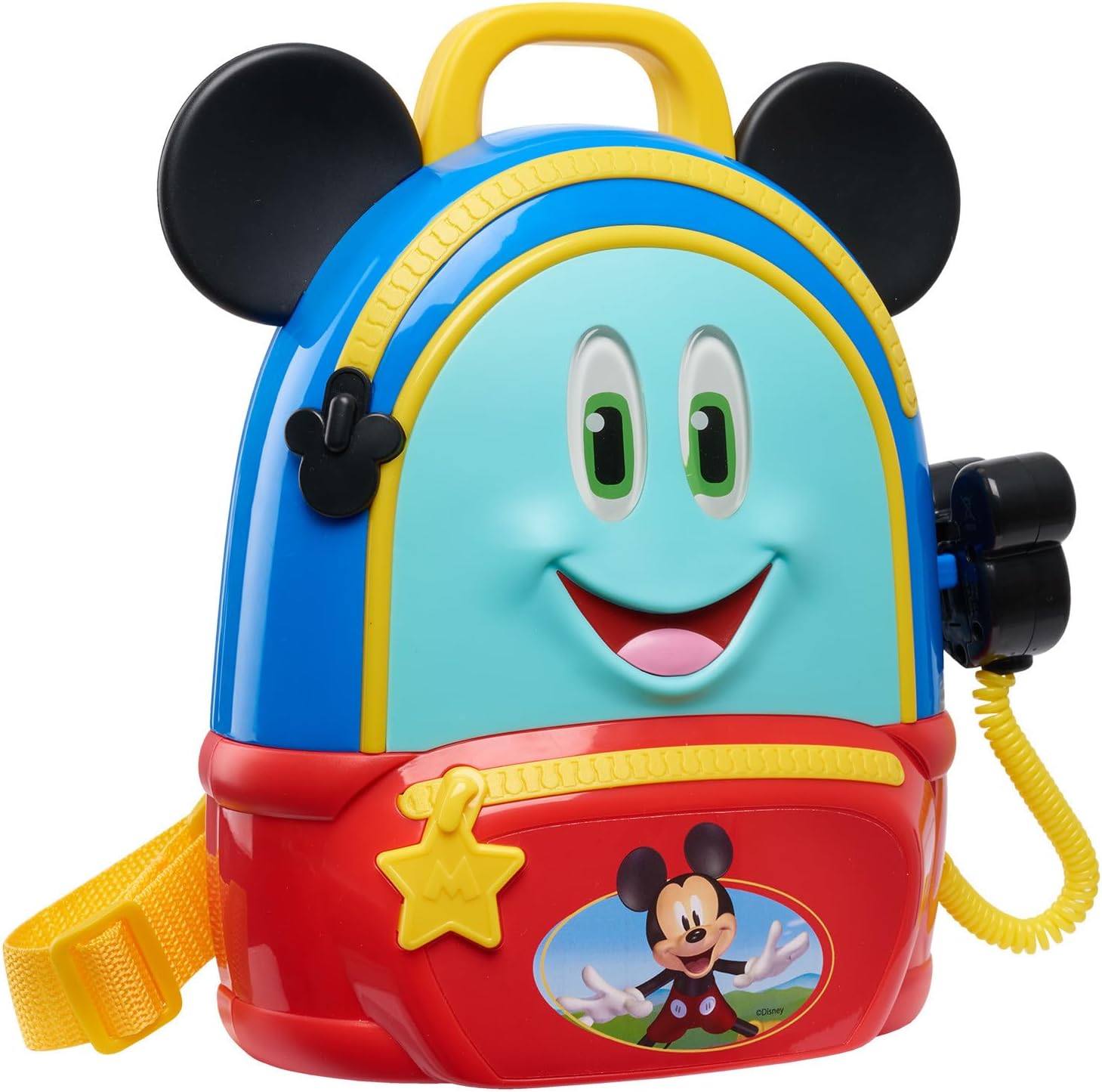 Junior Mickey Mouse Funhouse Adventures Backpack, 5 Piece Pretend Play Set with Lights and Sounds Accessories, Kids Toys for Ages 3 Up by Just Play