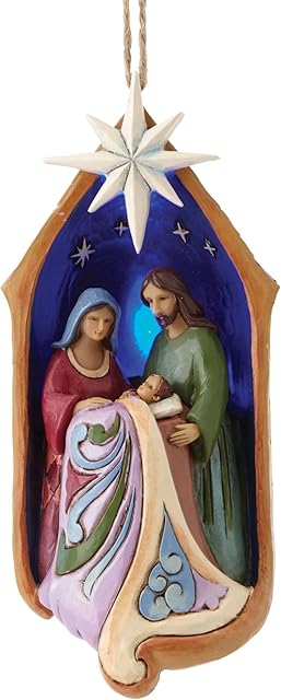 Heartwood Creek Lighted Holy Family Hanging Ornament - Multi-Colour
