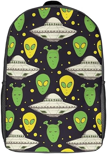 Aliens and UFO - Mochila unisex para portátil de 17 pulgadas, ligera, mochila de viaje