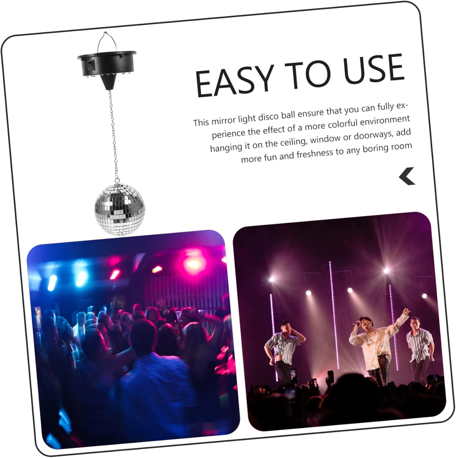 Operitacx Disco Ball Spotlight Rotating Light Hanging Mirror Ball for Parties LED Decor for Birthdays Weddings and Dance Events and Design
