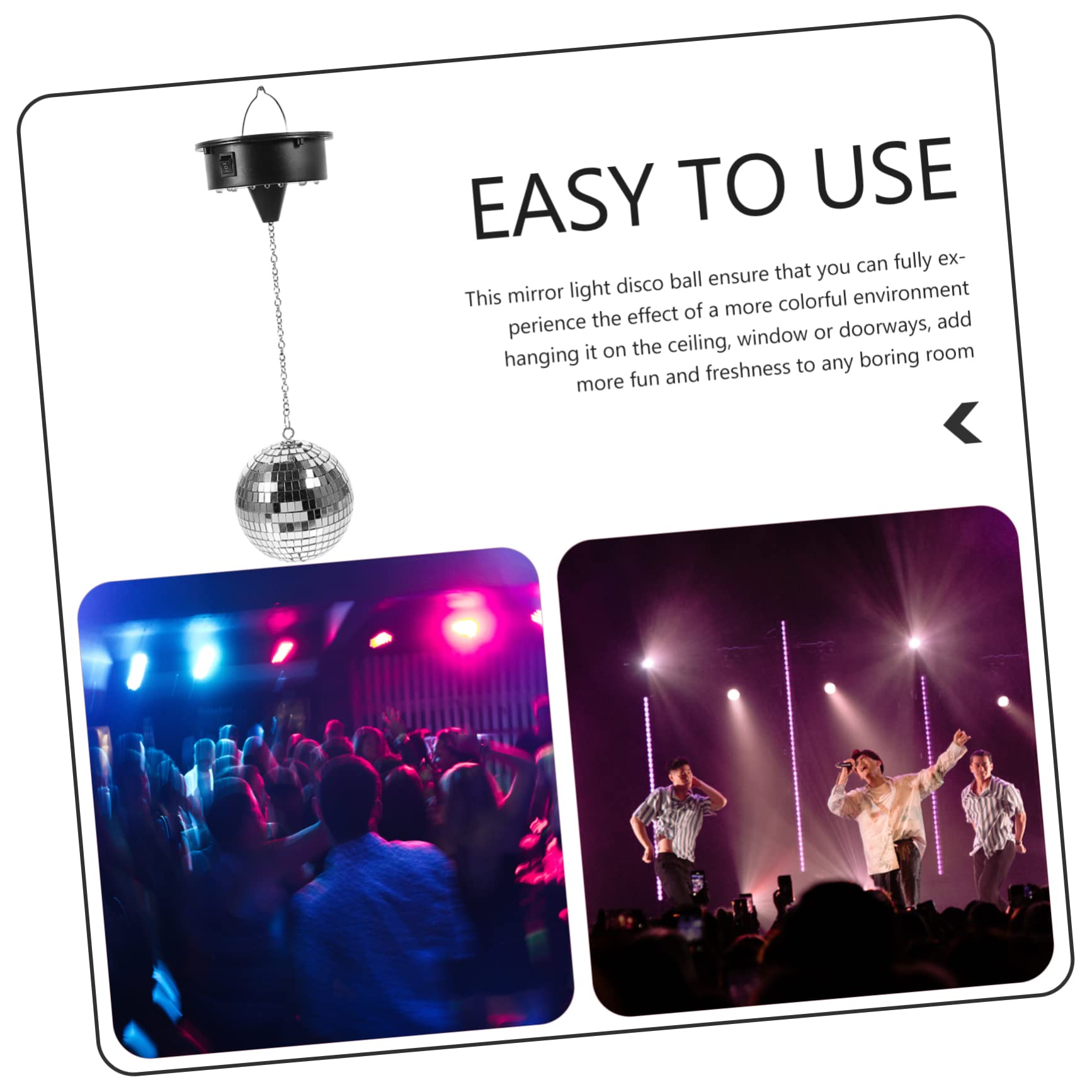 IWOWHERO Disco Ball Lights Rotating Mirror Ball Led 12cm Non-Battery Party Stage Ktv Home Dec