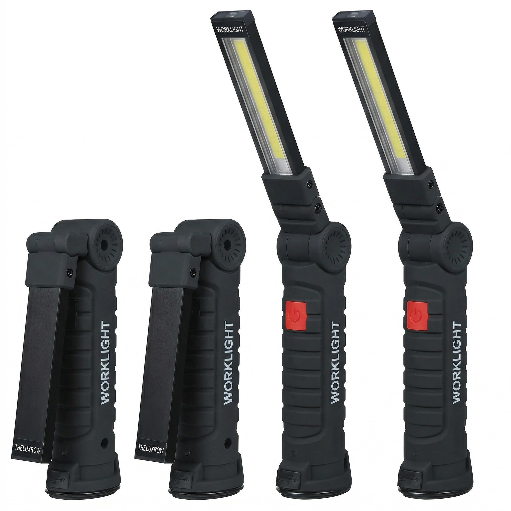 Vagocom LED Rechargeable Inspection Lamp Torch, Portable Work Light Bright Flashlight Torches with Magnetic Base for Home Use,Mechanic Tool,Useful Gifts for Mens him(4 Pack)