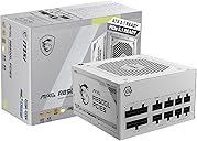 MSI MAG A850GL PCIE5 White, Fully Modular Compact Gaming 850W Power Supply, 80+ Gold, ATX 3.1 & PCIe 5.1 Ready, Native Dual-Color 12V-2x6 Cable, 10 Year Warranty