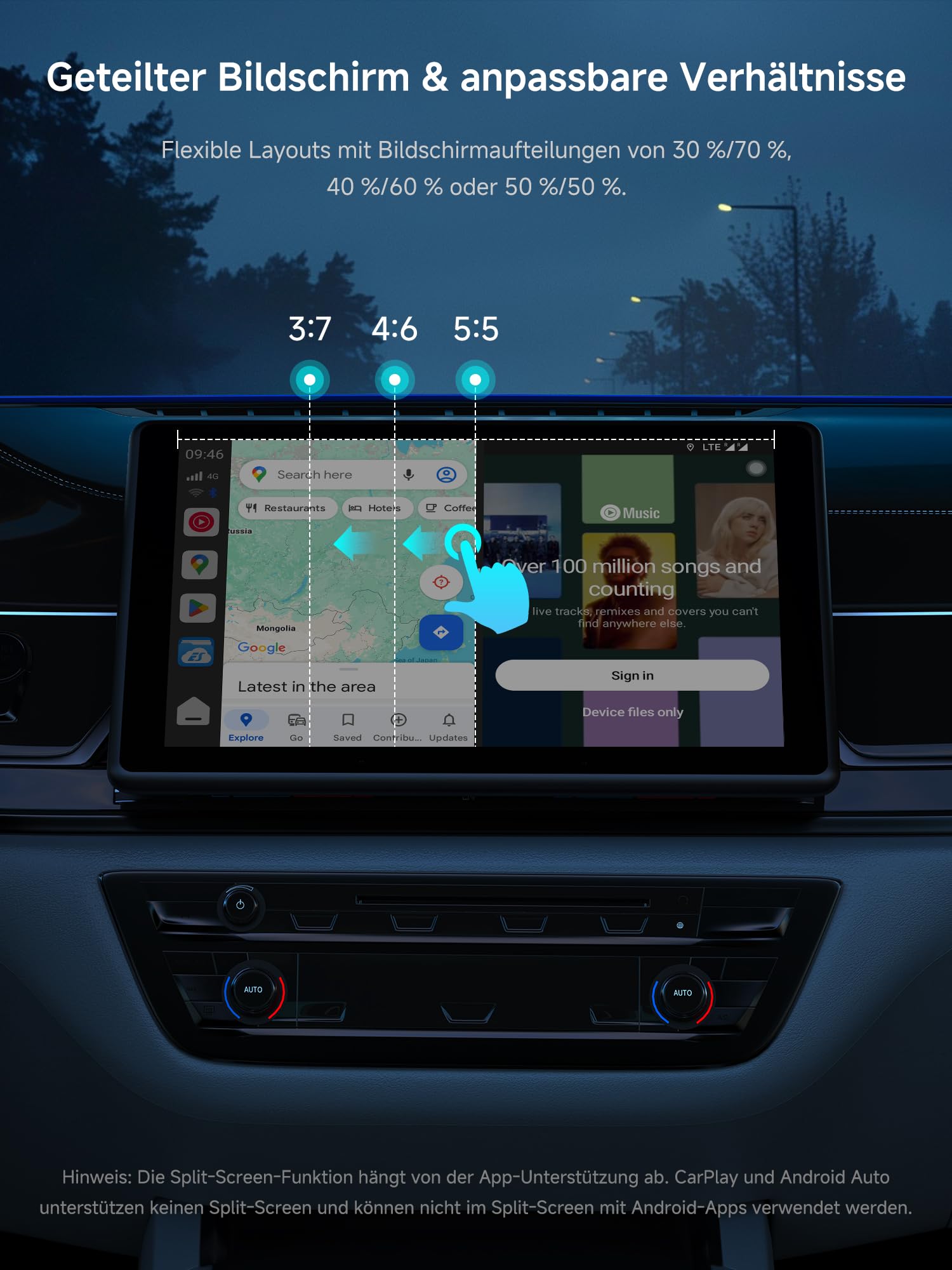 Adattatore CarPlay Wireless 4+64GB AI Box Android Auto con Navigazione GPS | 4G LTE, Drivechat Ai voce, display diviso, navigazione GPS, doppio WiFi e Bluetooth, blocco Bluetooth, TrackHU