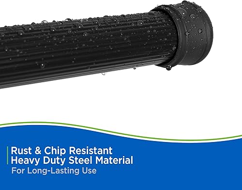 Miniatura 6 de Kenney KN609L5 Twist & Fit No Tools - Barra de cortina de ducha estándar con extremos antideslizantes, antideslizantes, longitud ajustable de 42-72