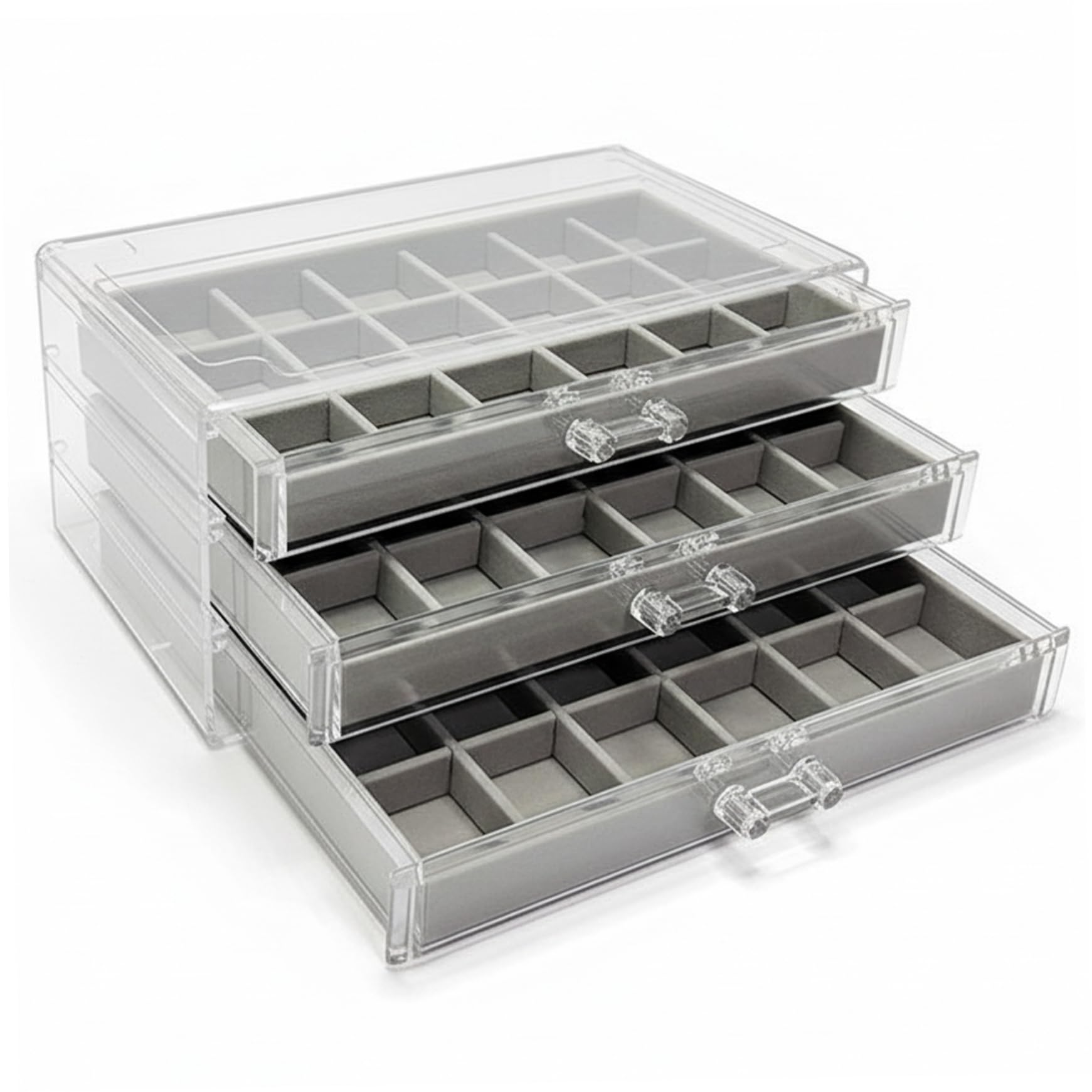 Présentoir en cristal pour minéraux et rangement de bijoux sur étagère