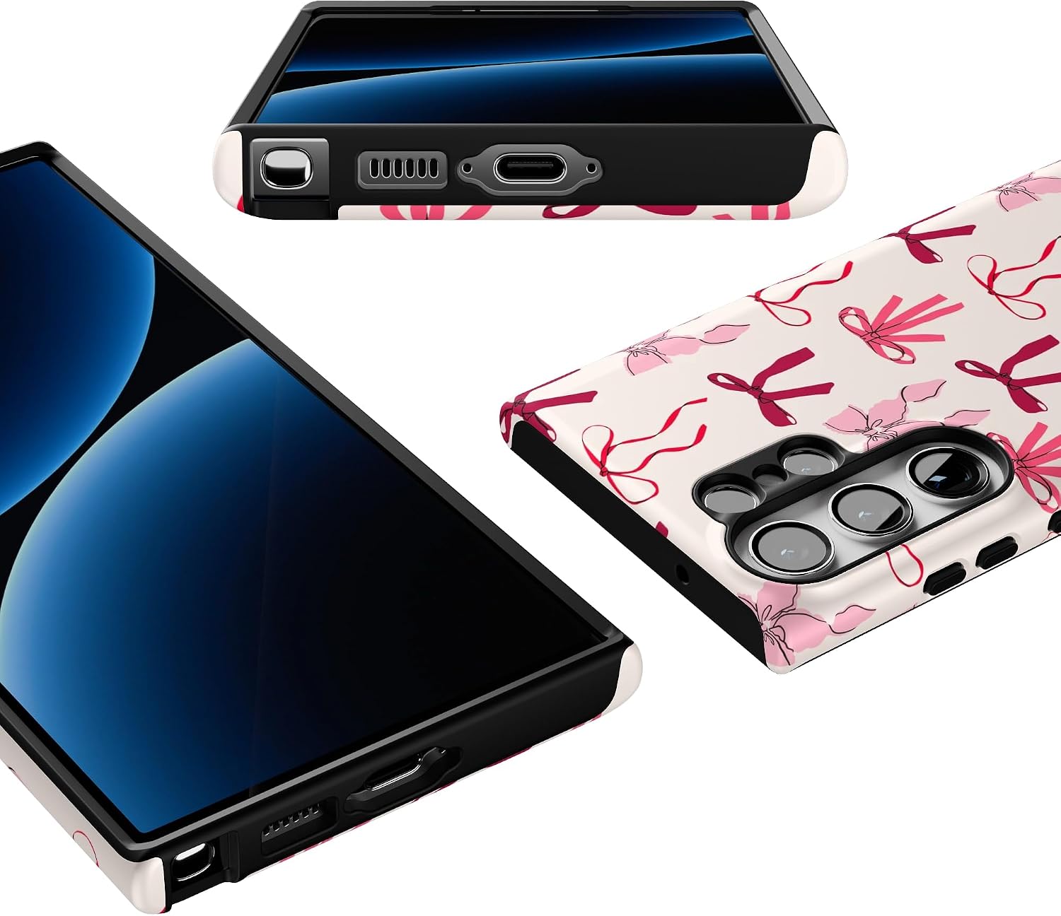 Casely Galaxy S23 Ultra Case | Lover Girlie | Pink Bows | Essential Slim Dual-Layer Protective Design