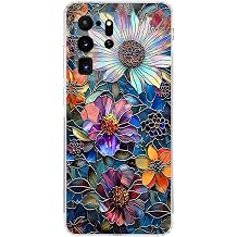 PrintiFy Samsung Galaxy S20 Ultra ile Uyumlu Vitray M cevher Flora Tasar ml   effaf Silikon K l f