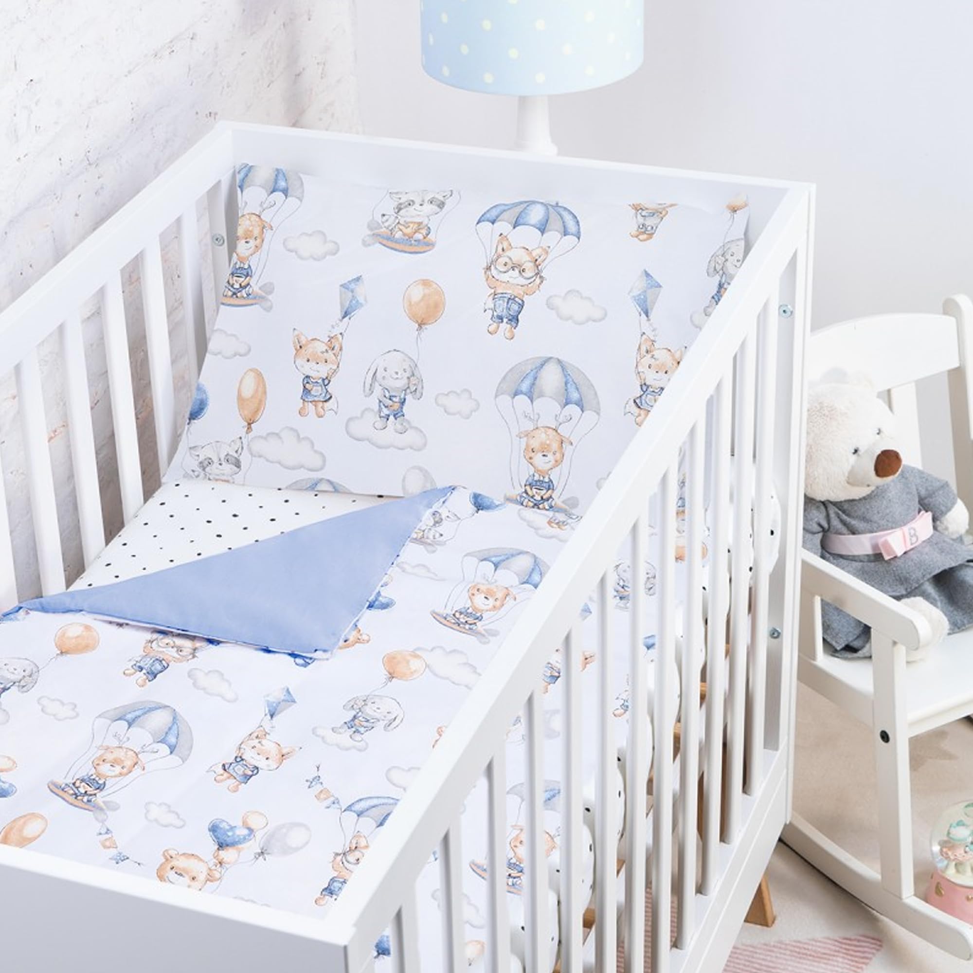 BABYSAFE Baby Cot Bed Duvet Cover Set Boys 120 X 90 with Toddler Pillowcase 40x60 Cm 100% Cotton - Image 3