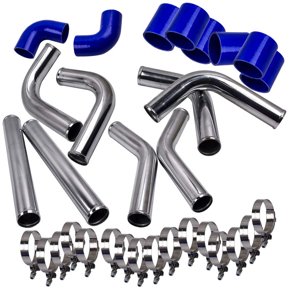 maXpeedingrods Intercooler Universale Raffreddatore Turbo Alluminio (2.5'' Kit di Tubo)
