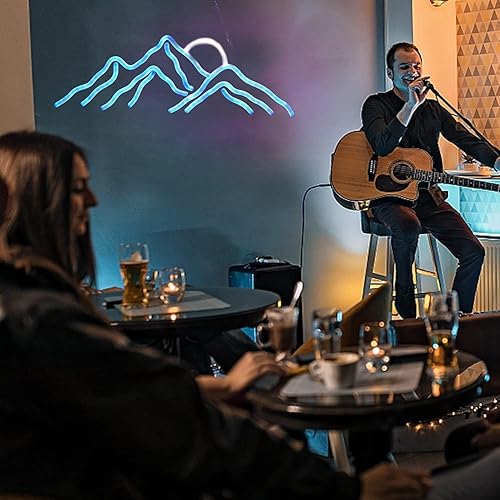 Miniatura 3 de Ulalaza Luces LED decorativas, interfaz USB, montañas, amanecer, puesta de sol, letreros de neón LED, decoración del hogar, arte de pared, regalo de