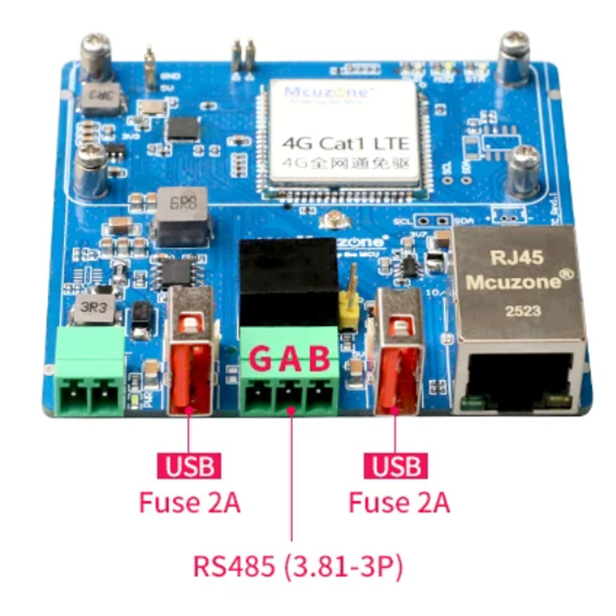 Scheda di espansione per Raspberry Pi Zero 2 W, scheda madre con RS485 e CAT.1 4G LTE, ingresso 9-24 V, con RTC