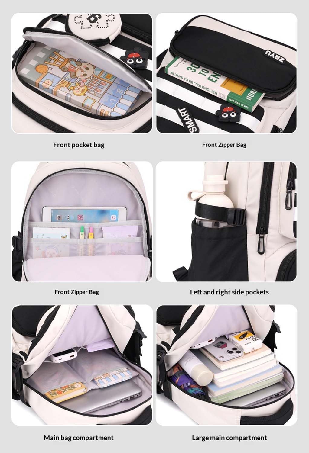 Kinder Schulrucksack Trolley für Mädchen Jungen, 30L Schulranzen Wasserdichter mit Rollen,Abnehmbar Trolley Schultasche Mädchen für Grundschule Sekundarstufe Lässiger Ranzen mit 6 Räder