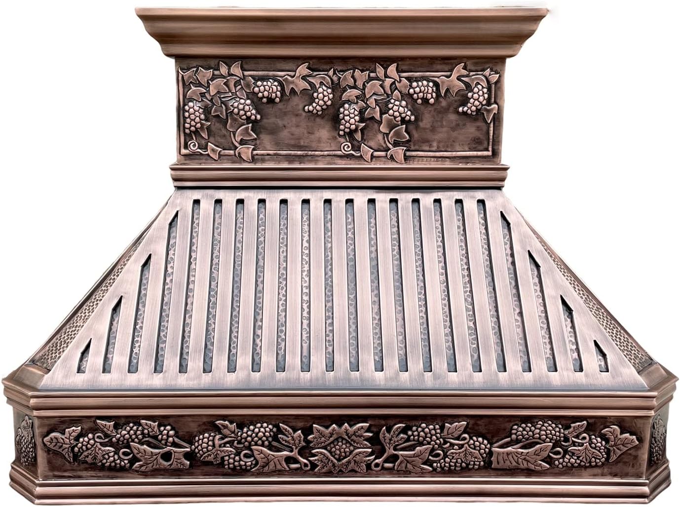 SINDA Wall Mount Copper Oven Hood Cover with High CFM Commercial Grade Range Hood Insert, Inlcudes Fan Motor, Blower Box, Baffle Filter and Lighting, 42"Wx30"H, Beehive-Antique Copper, H14BT-BCW4230