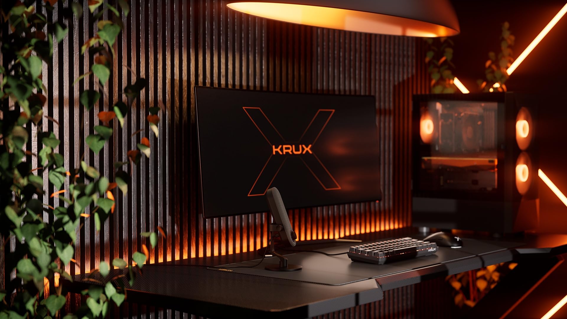 KRUX PIN – Mikrofon USB-C z wyciszaniem dotykowym, pokrętłem GAIN, odsłuchem 3.5 mm, kardioida, 24 bit/96 kHz, regulowany kąt, wymienne panele – PC, Mac, PS4/PS5