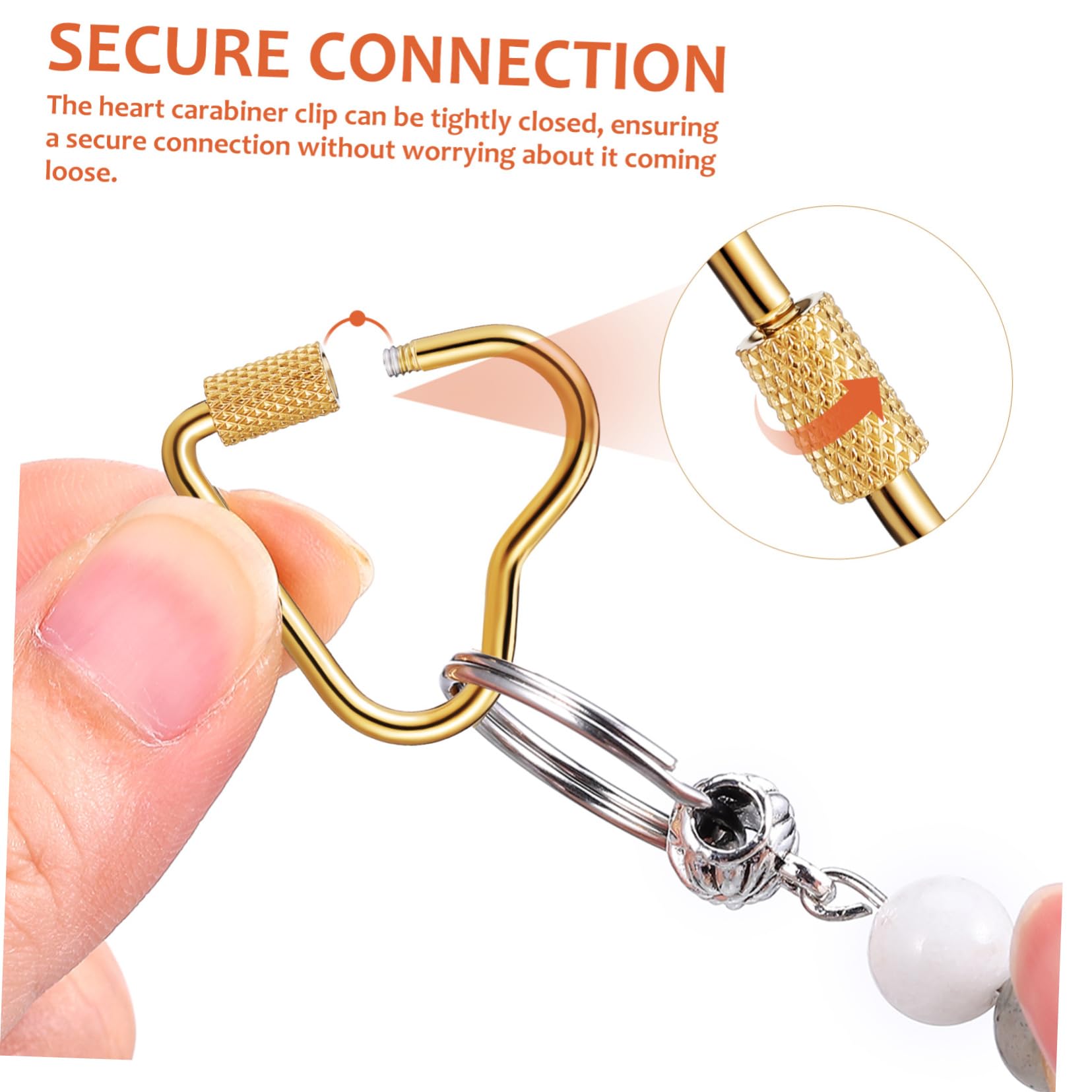 VILLCASE 12 Pz Collana Accessori Portachiavi In ​​Acciaio Inox Moschettone Clip Per Appendere Pesanti Cuore Moschettone Clip In e e Con Serratura