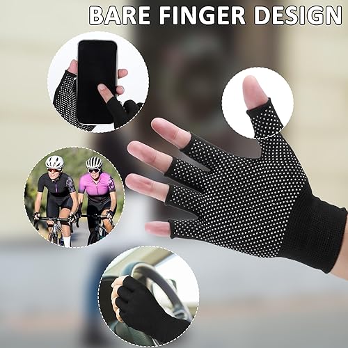 Miniatura 5 de Guantes de trabajo ligeros para hombres y mujeres, transpirables, sin dedos, para escalada, ciclismo, gimnasio, entrenamiento, levantamiento de