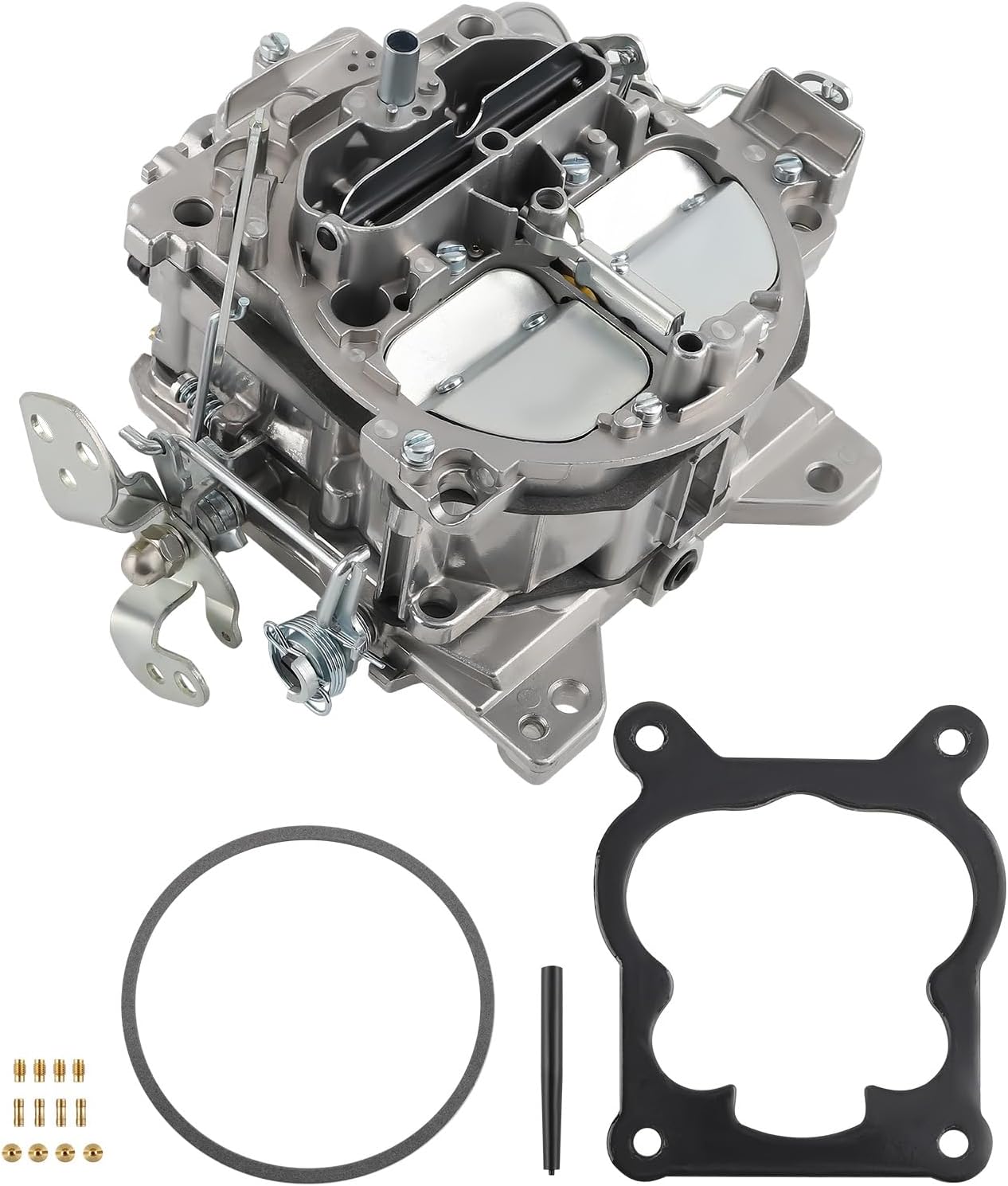 maXpeedingrods 4 Barrel Carburetor for Rochester Quadrajet Carburetor for Chevy 350 327 396 400 402 427 454 V8 1966-1973 Engines Trucks/Cars, 1901R 4MV 750CFM Q-Jet 4 BBL Carb, Manual Divorced Choke