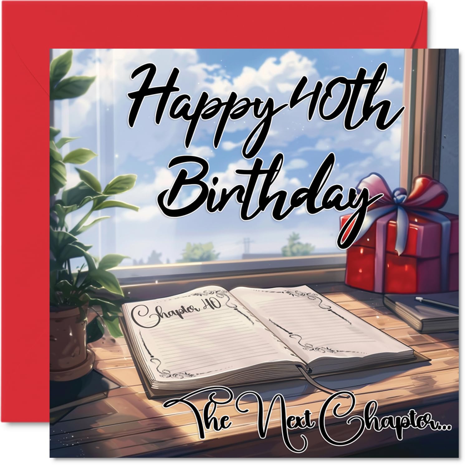 Anime 40th Birthday Cards for Woman Men - The Next Chapter - Happy Birthday Card for Dad Mum Brother Sister Grandad Nanny Grandma Uncle Auntie, 145mm Bday Greeting Cards