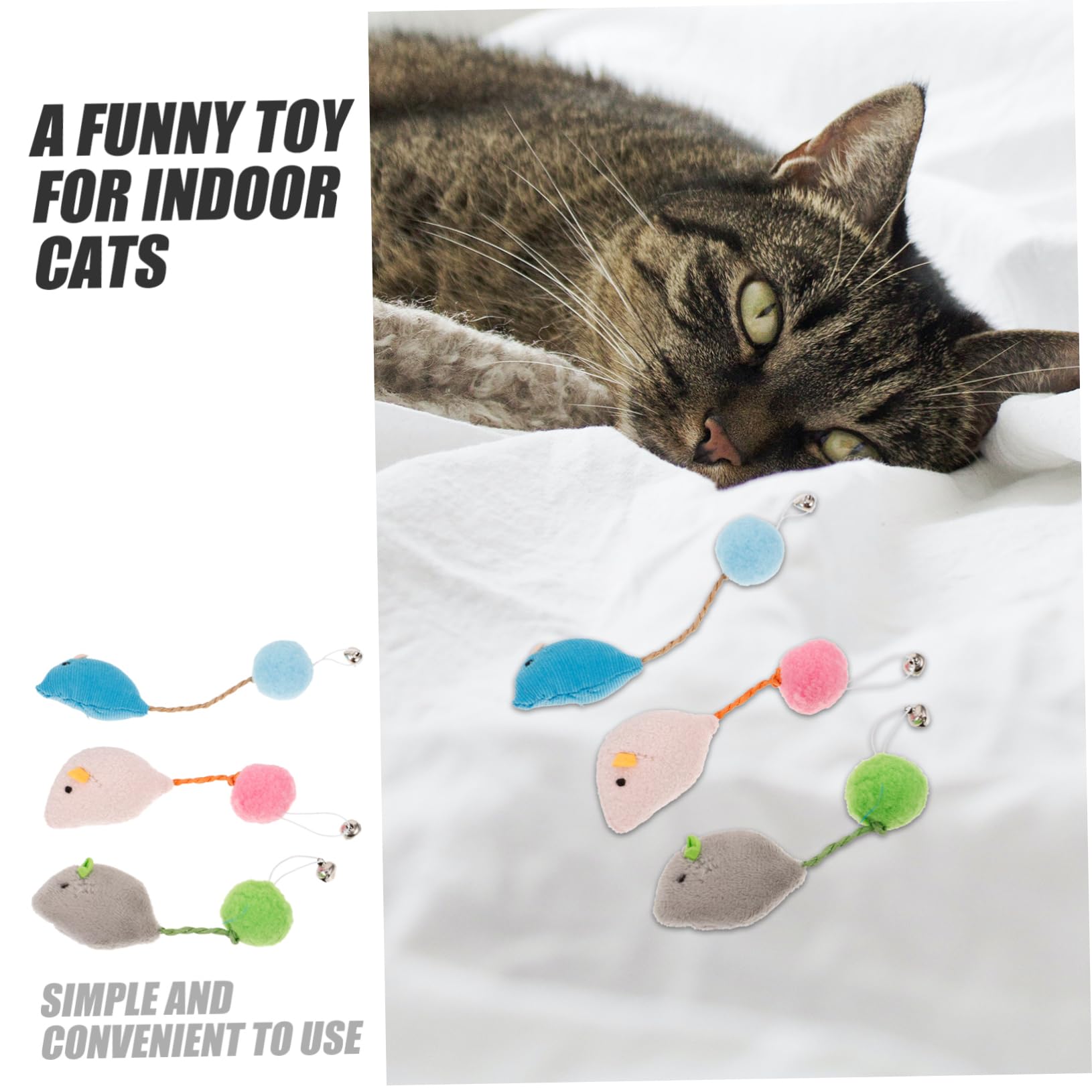 BESPORTBLE 6 Pièces Souris Jouet pour Chat Petit Jouet De Friandise Compact pour Chaton De Friandise pour Taquin pour à Gratter Petit on Peluche