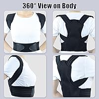 Vista 3 de Corrector de postura para niños, ajustable para la espalda, con almohadillas para los hombros, soporte de postura superior de la espalda