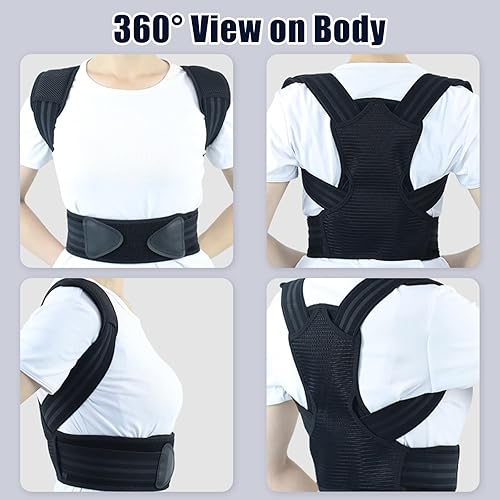 Miniatura 3 de Flylin Corrector de postura para niños, ajustable, recto, con almohadillas para los hombros, soporte de postura superior de la espalda para