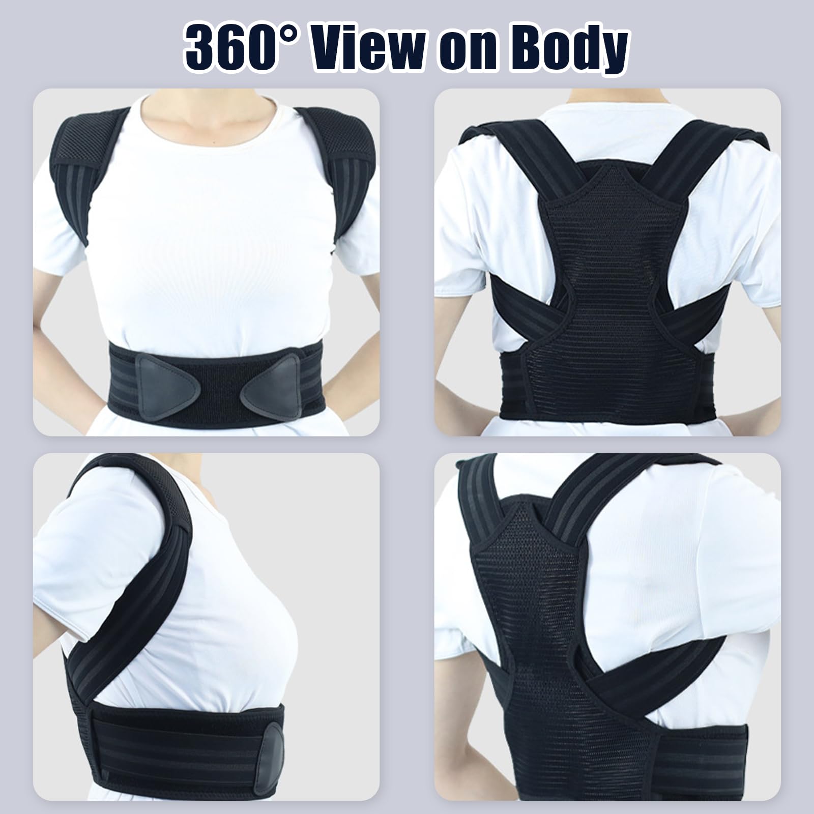 Flylin Corrector de postura para niños, ajustable, enderezador de espalda con hombreras, soporte de postura para la parte superior de la espalda para adolescentes para proporcionar apoyo espinal,