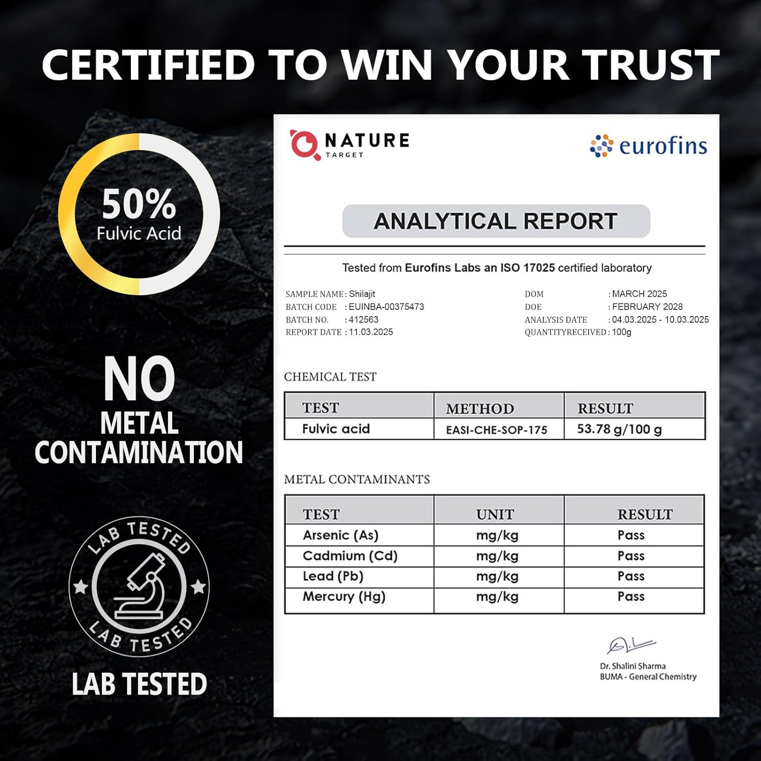 NATURE TARGET Shilajit | Shilajit for Men & Women | Fulvic Acid & Trace Minerals | 500mg Maximum Potency Better Than Shilajit Resin | 120 Capsules - Image 6