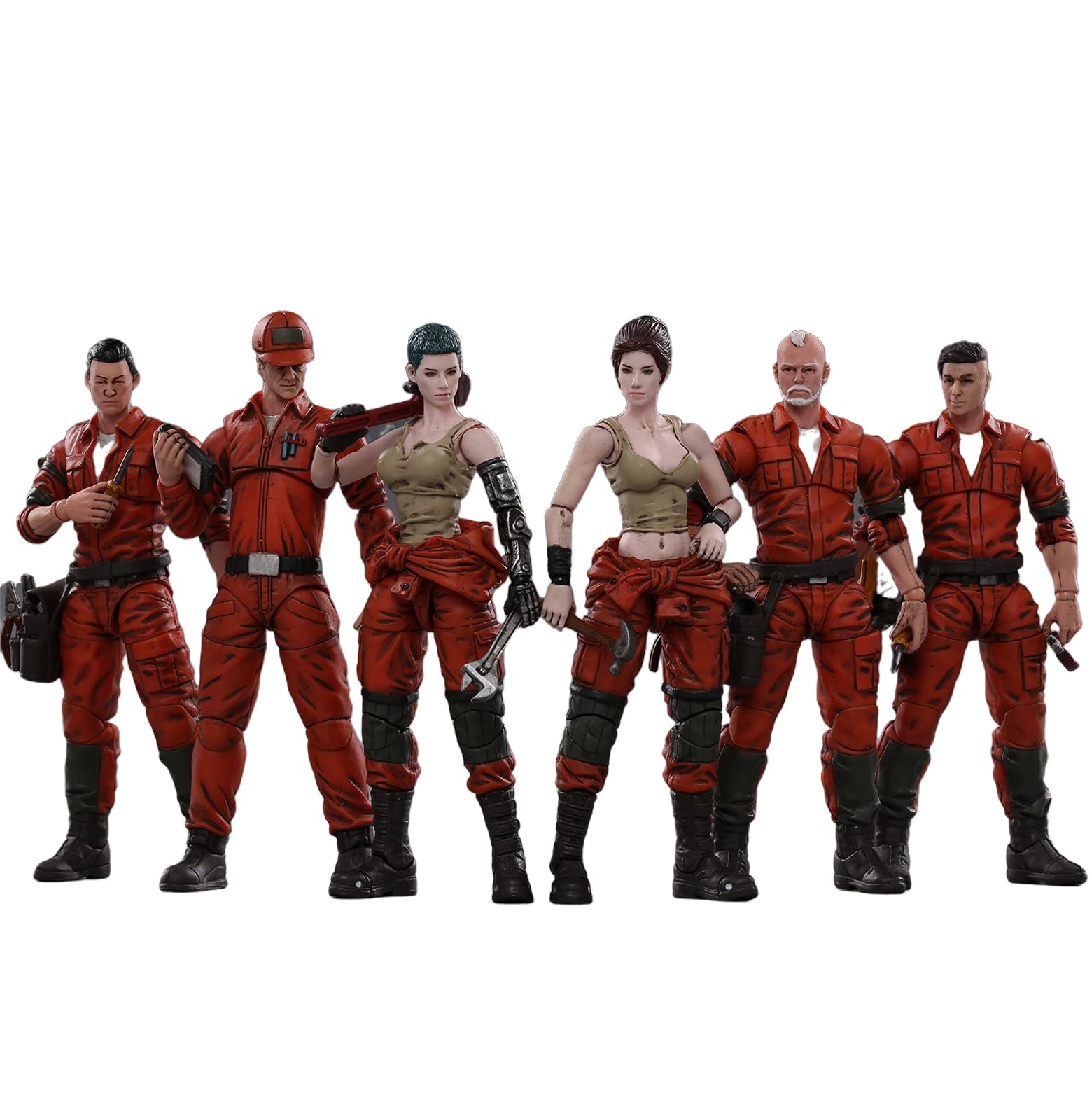 JOYTOY Action Figures 4-Inch Mech Maintenance Team Soldier Figure PVC Military Model Collection Toys (Team B)